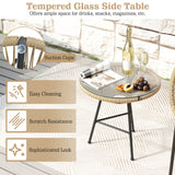 3PCS Patio Acapulco Furniture Bistro Set with GlassTable