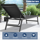 3 Pieces Patio Chaise Lounge Chair and Table Set for Poolside Yard
