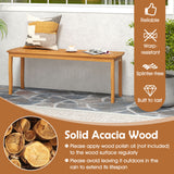 3Â PiecesÂ PatioÂ DiningÂ Set withÂ AcaciaÂ WoodÂ OutdoorÂ TableÂ andÂ Benches