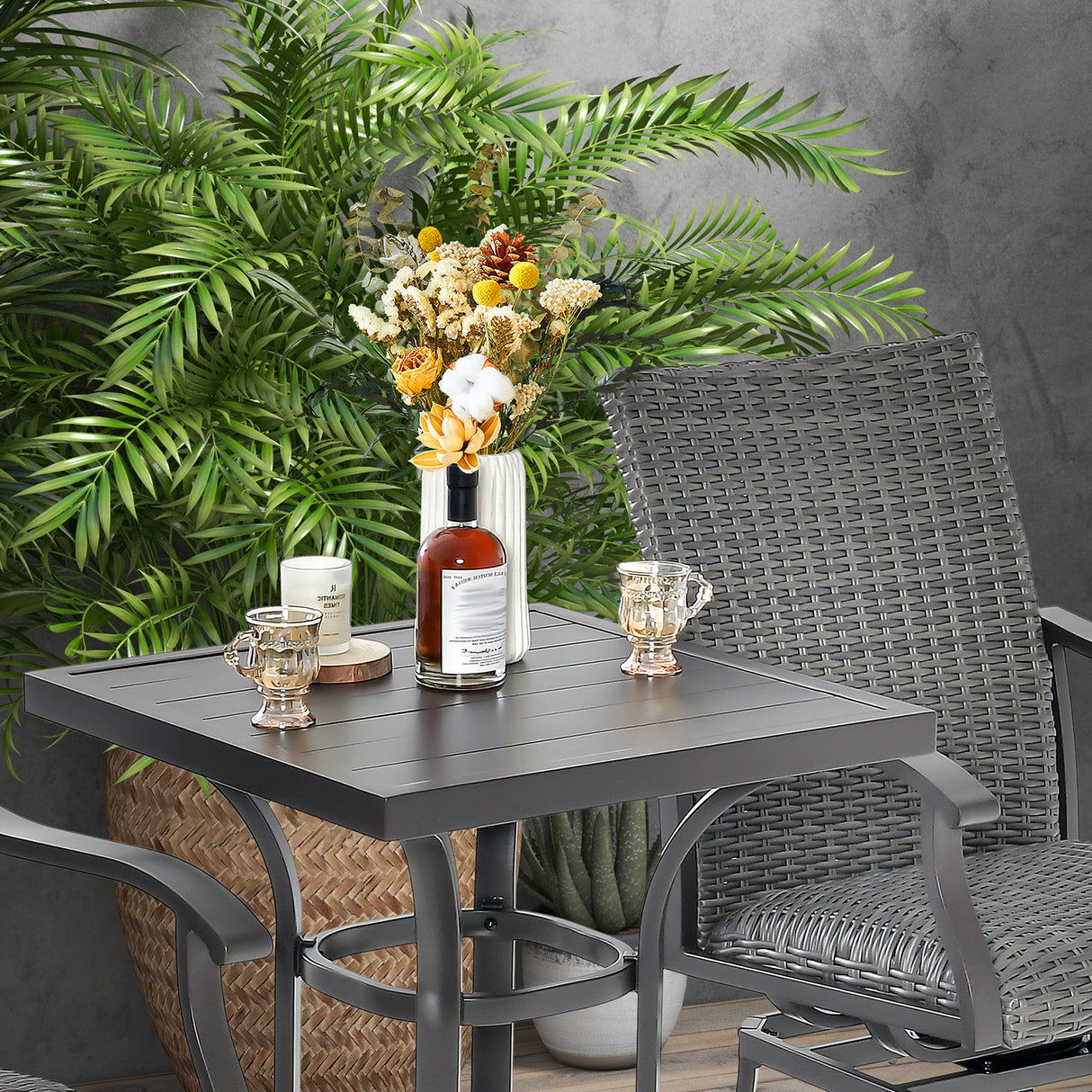 3 Pieces Swivel Bar Set with 4D Air Fiber Cushion