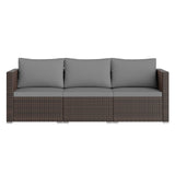 3 Pieces Patio Sectional Sofa Set with Soft Cushions