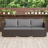 3 Pieces Patio Sectional Sofa Set with Soft Cushions
