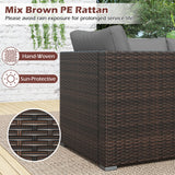 3 Pieces Patio Sectional Sofa Set with Soft Cushions