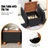 3 Pieces Outdoor Patio Rattan Furniture Set with Coffee Table