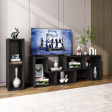 3 Pieces Adjustable TV Stand for TVs up to 65 Inch with Shelves
