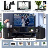 3 Pieces Adjustable TV Stand for TVs up to 65 Inch with Shelves