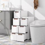 3/4/5/6-Drawer Rolling Organizer Unit Narrow Storage Cabinet with Built-In Wheels for Small Space-3