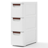 3/4/5/6-Drawer Rolling Organizer Unit Narrow Storage Cabinet with Built-In Wheels for Small Space-3