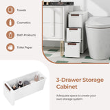 3/4/5/6-Drawer Rolling Organizer Unit Narrow Storage Cabinet with Built-In Wheels for Small Space-3