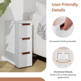 3/4/5/6-Drawer Rolling Organizer Unit Narrow Storage Cabinet with Built-In Wheels for Small Space-3