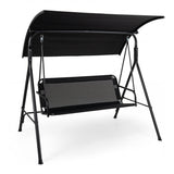 3-Seat Outdoor Patio Swing Chair with Breathable Mesh Fabrics