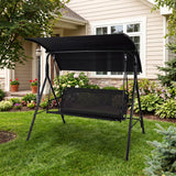 3-Seat Outdoor Patio Swing Chair with Breathable Mesh Fabrics