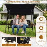 3-Seat Outdoor Patio Swing Chair with Breathable Mesh Fabrics