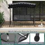 3-Seat Outdoor Porch Canopy Swing with Adjustable Shading
