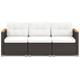 3-Seat Patio Couch Sofa with Deep Seating and Cushion-White