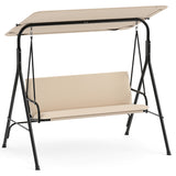 3-Seat Patio Swing Chair with Adjustable Canopy & Removable Cushion