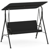 3-Seat Patio Swing Chair with Adjustable Canopy & Removable Cushion
