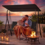3-Seat Patio Swing Chair with Adjustable Canopy & Removable Cushion
