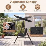 3-Seat Patio Swing Chair with Adjustable Canopy & Removable Cushion