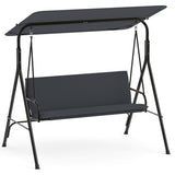 3-Seat Patio Swing Chair with Adjustable Canopy & Removable Cushion