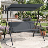 3-Seat Patio Swing Chair with Adjustable Canopy & Removable Cushion