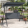3-Seat Patio Swing Chair with Adjustable Canopy & Removable Cushion