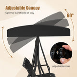 3-Seat Patio Swing Chair with Adjustable Canopy