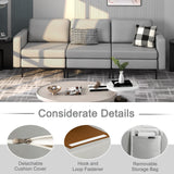 1/2/3/4-Seat Convertible Sectional Sofa with Reversible Ottoman-3