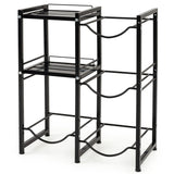 3-Tier 5 Gallon Water Jug Holder with Shelves-Black