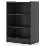 3-Tier Bookcase Open Display Rack Cabinet with Adjustable Shelves