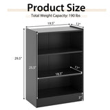 3-Tier Bookcase Open Display Rack Cabinet with Adjustable Shelves