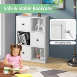 3-Tier Bookcase with Anti-toppling Device for Living Room-White