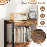 3 Tier Bookshelf Wooden Bookcase with Dual Anti-Tipping Kits