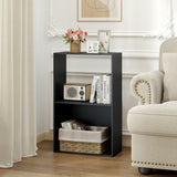 3-Tier Bookshelf with Open Storage Compartment and Freestanding Display Shelf