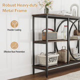 3-Tier Console Table with Faux Marble Top and Storage Shelves for Hallway Living Room