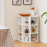 3-Tier Corner Cabinet with Charging Station for Bedroom