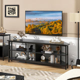 3-Tier Corner TV Stand for TVs up to 65 Inches with Charging Station-Black