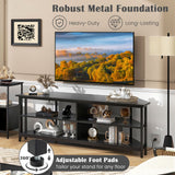 3-Tier Corner TV Stand for TVs up to 65 Inches with Charging Station-Black