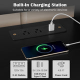 3-Tier Corner TV Stand for TVs up to 65 Inches with Charging Station-Black