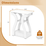 3-Tier End Tables with Charging Station Set of 2 with Open Storage Shelves