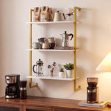 3-Tier Floating Modern Kitchen Shelf for Living Room Home Office and Bathroom