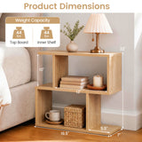 3-Tier Geometric Bookshelf Freestanding Display Shelf Side Table Set of 2