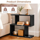 3-Tier Geometric Bookshelf Freestanding Display Shelf Side Table Set of 2