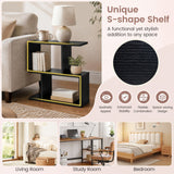 3-Tier Geometric Bookshelf Freestanding Display Shelf Side Table Set of 2