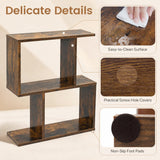 3-Tier Geometric Bookshelf Freestanding Display Shelf Side Table Set of 2