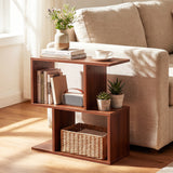 3-Tier Geometric Bookshelf Freestanding Display Shelf Side Table Set of 2