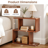 3-Tier Geometric Bookshelf Freestanding Display Shelf Side Table Set of 2
