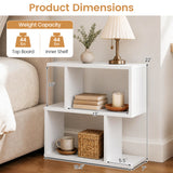 3-Tier Geometric Bookshelf Freestanding Display Shelf Side Table Set of 2