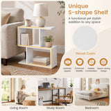 3-Tier Geometric Bookshelf Freestanding Display Shelf Side Table Set of 2
