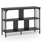 3-Tier Horizontal Cubby Bookshelf with Open Shelves